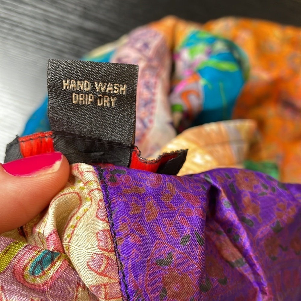 Vintage Silk Patchwork Silk Pants - image 4